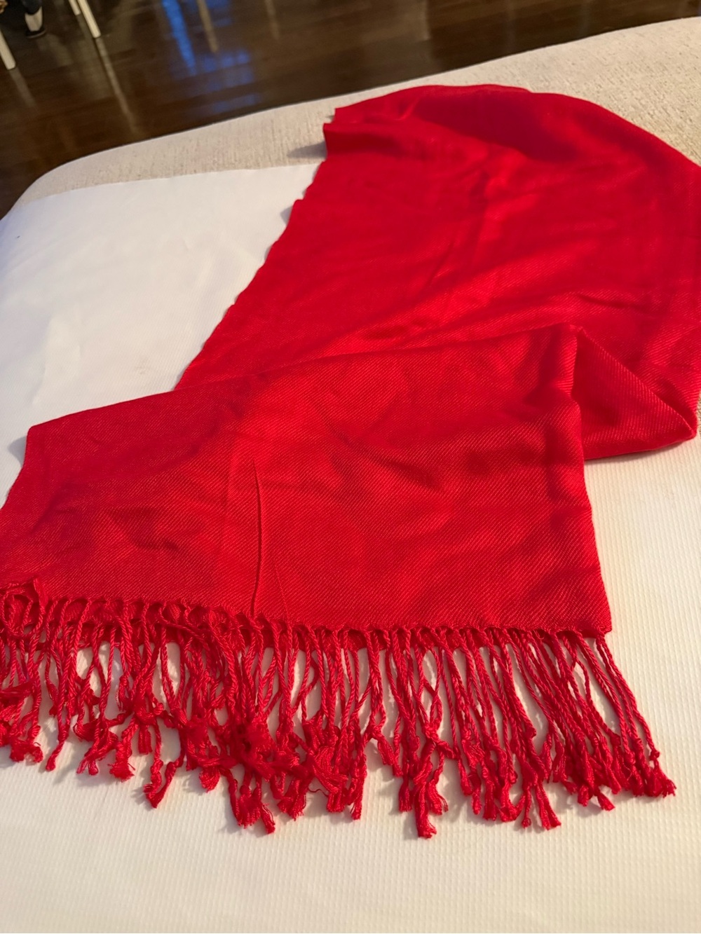 pashmina Gorgeous Bright Red Fringed Shawl Wrap Scarf